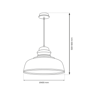 Lampa wisząca ASMUND WHITE1xE27 40cm