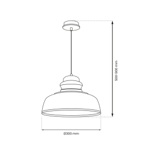 Lampa wisząca ASMUND WHITE1xE27 30cm
