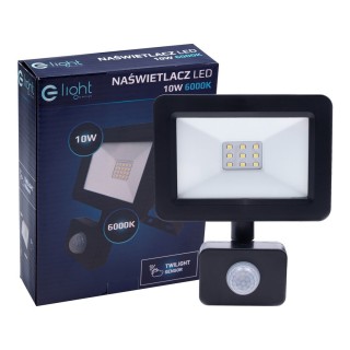 NAŚWIETLACZ LED 10W. BARWA: 6500K. PIR