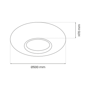 Plafon TOKYO GOLD 48W Ø500 mm + Pilot