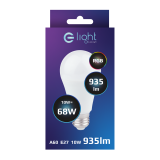 Żarówka LED 10W A60 E27 RGB + Pilot