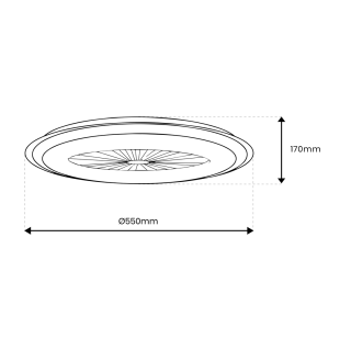 Plafoniera LED ARIA BLACK 38W z wentylatorem