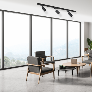 Zestaw szynoprzewód 3x Pipe GU10 + prowadnica 1,5m - czarny