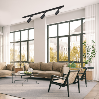 Zestaw szynoprzewód 3x Pipe GU10 + prowadnica 1,5m - czarny