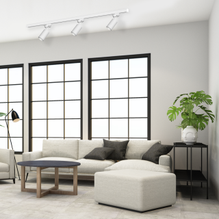 Zestaw szynoprzewód 3x Pipe GU10 + prowadnica 1,5m - biały