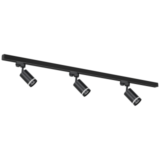 Zestaw szynoprzewód 3x Pipe Ring GU10 + prowadnica 1,5m - czarny