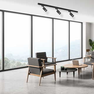 Zestaw szynoprzewód 3x Pipe Ring GU10 + prowadnica 1,5m - czarny