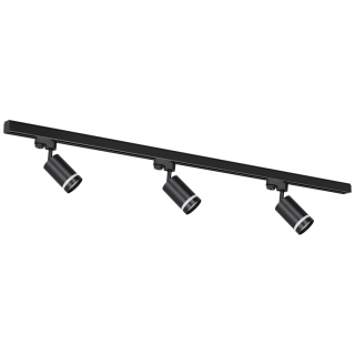 Zestaw szynoprzewód 3x Pipe Ring GU10 + prowadnica 1,5m - czarny