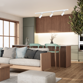 Zestaw szynoprzewód 3x Pipe Ring GU10 + prowadnica 1,5m - biały