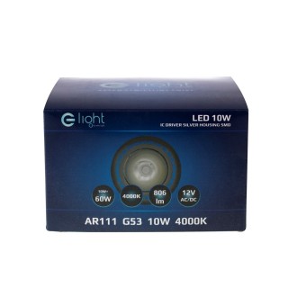 ŻARÓWKA AR111 - 10W G53 Barwa neutralna 4000K Szara