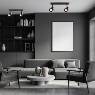 Lampa sufitowa Cino 2xGU10 Czarny + Chrom