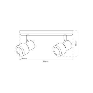 Lampa Sufitowa Cino 2xGU10 Czarny + Chrom Lampa Sufitowa - Lampoteka.pl