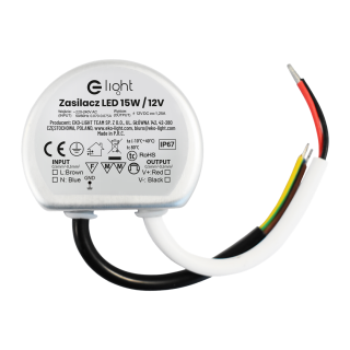 Zasilacz montażowy 15W IP67