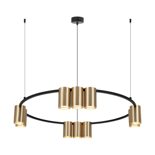 Lampa wisząca (koło) GENESIS BLACK GOLD 10xGU10