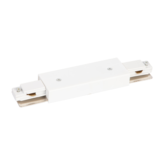 Łącznik Prosty Track Biały 1-obwodowy + zasilanie centralne