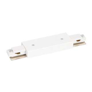 Łącznik Prosty Track Biały 1-obwodowy + zasilanie centralne