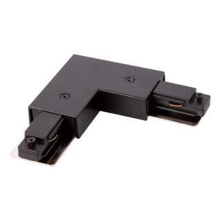 Łącznik L Track Czarny 1-obwodowy + zasilanie centralne