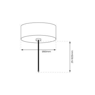 Zawiesie Zasilające Prowadnica Track Czarny 1-obwodowy