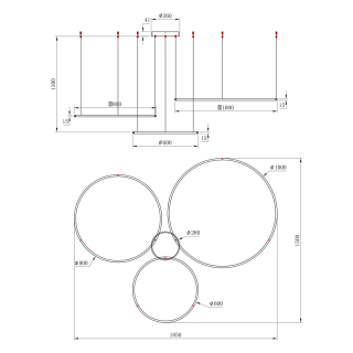 Lampa wisząca Saturno Gold 100W LED