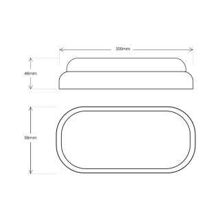 Oprawa kanałowa Davo Owal 8W 4000K IP64 Czarny