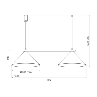 Lampa wisząca CAPITAL CZARNY 2XGX53
