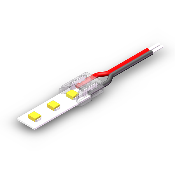 Złączka zatrzaskowa do taśm LED SMD/COB Typ Prosty 2Pin 8mm 4A + kabel 15cm