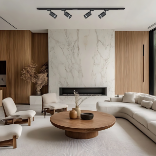 Zestaw Szynoprzewód 4xPipe Ring GU10 + prowadnica 2x1m + złączki - Czarny