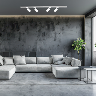 Zestaw Szynoprzewód 4xPipe Ring GU10 + prowadnica 2x1m + złączki - Biały