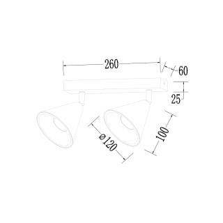 Lampa sufitowa Cone Spot Złoty 2xGU10
