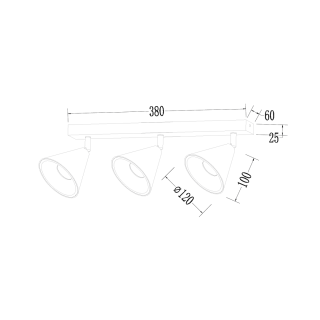 Lampa sufitowa Cone Spot Złoty 3xGU10