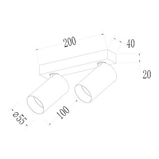 Lampa sufitowa Hero Spot Złoty 2xGU10