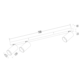 Lampa sufitowa Hero Spot Biały 3xGU10