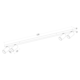 Lampa sufitowa Hero Spot Czarny 4xGU10