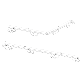 Lampa sufitowa Hero Spot Czarny 8xGU10