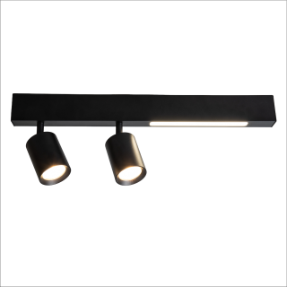 Lampa sufitowa Magnet 9W+2xGU10 3000/4000K Czarny