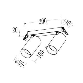 Oprawa Hero Spot Podtynk Złoty 2xGU10