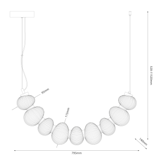 Lampa wisząca BOLLA SMOKED 36W LED