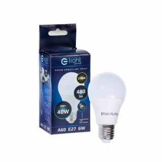 Żarówka LED 6W E27 Zmierzchowo-ruchowa Barwa ciepła 2700K