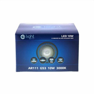 ŻARÓWKA AR111 10W G53 Szara Barwa ciepła 3000K