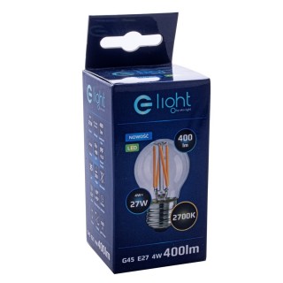 Żarówka Filamentowa LED 4W G45 E27 2700K