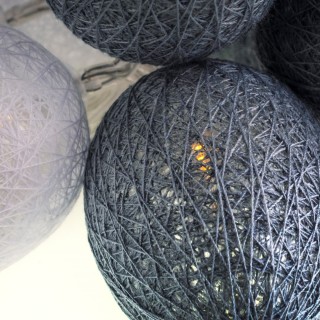 BAWEŁNIANE JAJKA WIELKANOCNE LED BIAŁO-SZARE