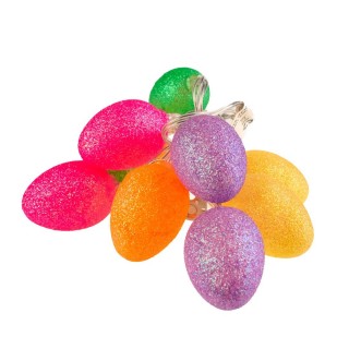 MAŁE PLASTIKOWE JAJKA WIELKANOCNE LED Z BROKATEM