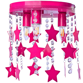 Lampa Sufitowa STAR DARK PINK 3xE27