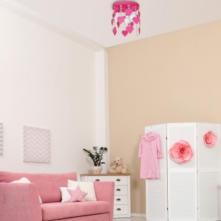 Lampa Sufitowa CORAZON DARK PINK 3xE27