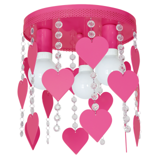 Lampa Sufitowa CORAZON DARK PINK 3xE27