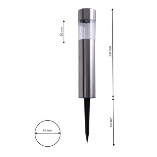 LAMPKA OGRODOWA SOLARNA INOX+PLASTIK