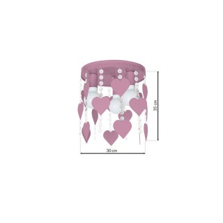 Lampa Sufitowa CORAZON PINK 3xE27