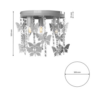 Lampa Sufitowa ANGELICA GREY 3xE27