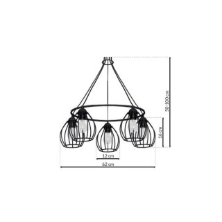 Lampa Wisząca DON BLACK 5xE27