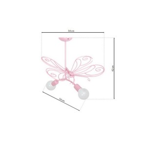 Żyrandol MOTYL 2 PINK 2xE27